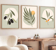 Pintura Decorativa com Moldura em MDF (3 Peças) – 50 x 70 cm – Madeira Maciça – MDF