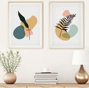 Conjunto de Quadros Decorativos Huhu124 50x70 cm (2 Peças) Multicolor em MDF com Moldura em Madeira Maciça