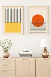 Huhu13 Quadro Decorativo em MDF com Moldura de Madeira Maciça – Conjunto 2x35x50 cm, Multicolor