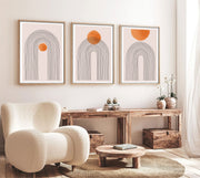 Quadro Decorativo MDF Emoldurado Multicolor 3 Peças 35x50cm - Huhu133