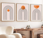 Quadro Decorativo MDF Emoldurado Multicolor 70x50cm - Conjunto 3 Peças Madeira Maciça