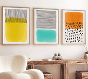 Pintura Decorativa em MDF com Moldura (3 Peças) – 50 x 70 cm – madeira maciça – MDF