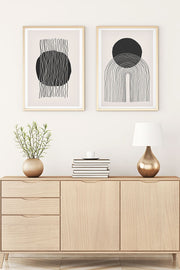 Quadro Decorativo MDF Emoldurado Huhu137 - 2 Peças 20x30cm - Multicolor com Moldura Madeira Maciça