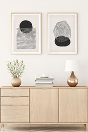 Conjunto de 2 Quadros Decorativos MDF Emoldurados Huhu138 - 30x40cm Multicolor com Moldura de Madeira Maciça