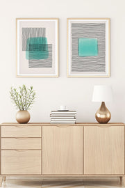 Quadros Decorativos Huhu141 30x40 cm (Conjunto 2 Peças) – Multicolor, MDF 3 mm com Moldura de Madeira Maciça 2,5 cm