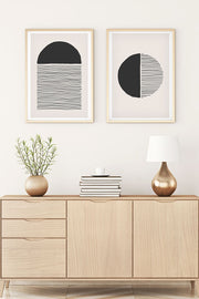 Huhu143 - Conjunto de Quadros Decorativos em MDF com Moldura de Madeira Maciça, 20 x 30 cm (2 Peças), Multicolor