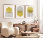 Quadro Decorativo MDF Emoldurado Multicolor 35x50cm - Conjunto 3 Peças Madeira Maciça