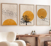 Quadro Decorativo emoldurado em MDF (3 peças) – 50 x 70 cm – Moldura em madeira sólida