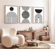 Quadro Decorativo MDF Emoldurado Multicolor 20x30cm - Conjunto 3 Peças Madeira Maciça