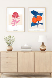 Quadro Decorativo MDF Emoldurado Multicolor Huhu172 - 2 Peças 70x50cm Madeira Maciça