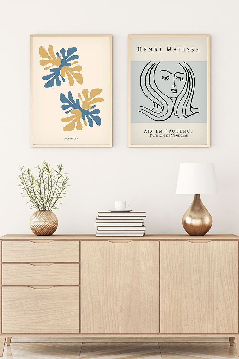 Quadro Decorativo MDF Emoldurado Multicolor Huhu174 - 2 Peças 35x50cm Madeira Maciça