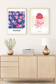 Quadro Decorativo MDF Emoldurado Multicolor Huhu175 - 2 Peças 35x50cm Madeira Maciça