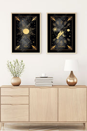 Conjunto de 2 Quadros Decorativos MDF Emoldurados Multicolor 35x50cm - Madeira Maciça