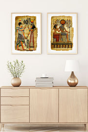 Conjunto de 2 Quadros Decorativos MDF Emoldurados Huhu180 - Multicolor 35x50cm com Moldura de Madeira Maciça
