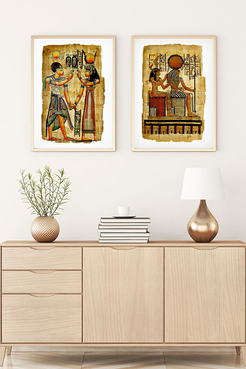 Conjunto de 2 Quadros Decorativos MDF Emoldurados Multicolor 50x70cm - Transforme o Seu Espaço com Arte Moderna
