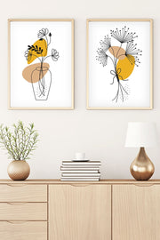 Conjunto de 2 Quadros Decorativos MDF Emoldurados Multicolor 35x50cm - Moldura Madeira Maciça