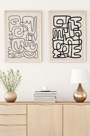 Conjunto de 2 Quadros Decorativos MDF Emoldurados 30x40cm - Multicolor com Moldura de Madeira Maciça