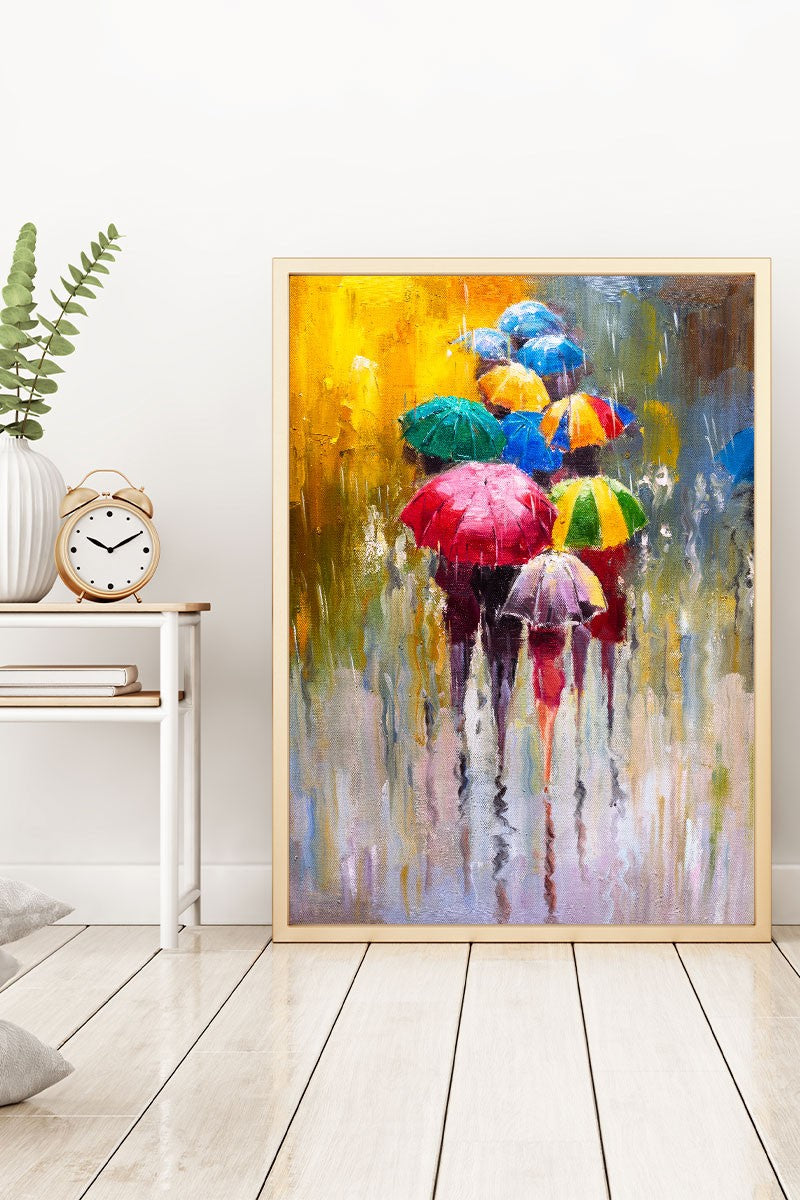 Quadro Decorativo MDF Emoldurado Huhu187 Multicolor 50x35cm - Moldura Madeira Maciça