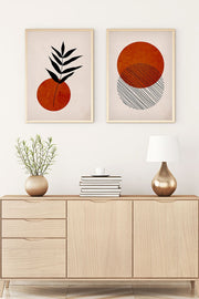 Conjunto de 2 Quadros Decorativos MDF Emoldurados Multicolor 35x50cm - Madeira Maciça