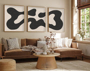 Quadro Decorativo MDF Emoldurado Multicolor 35x50cm - Conjunto 3 Peças Madeira Maciça