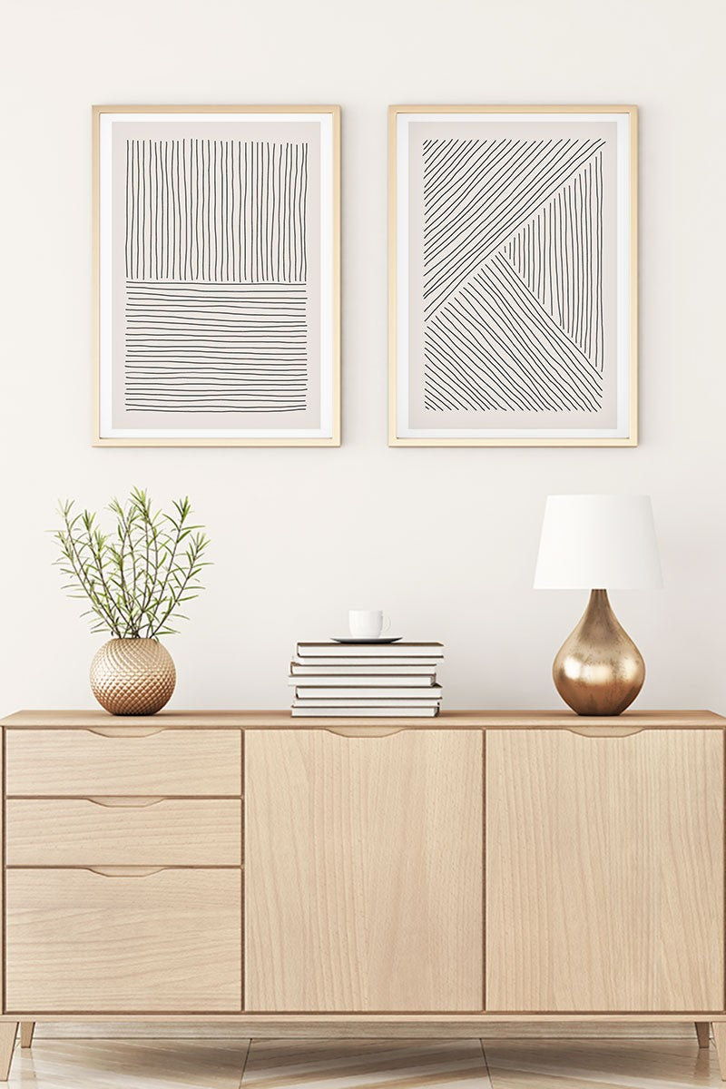 Quadro Decorativo MDF Emoldurado Huhu2 Multicolor 20x30cm - 2 Peças em Madeira Maciça