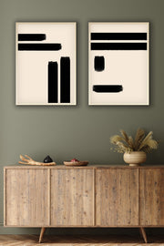 Conjunto de 2 Quadros Decorativos MDF Emoldurados Multicolor 35x50cm - Moldura Madeira Maciça