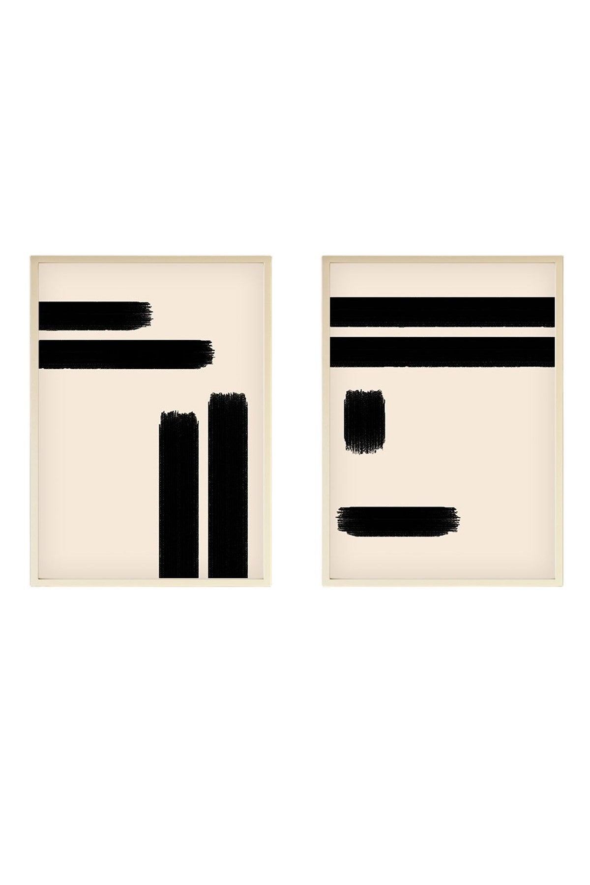 Quadro Decorativo MDF Emoldurado Huhu200 Multicolor 50x70cm - 2 Peças em Madeira Maciça