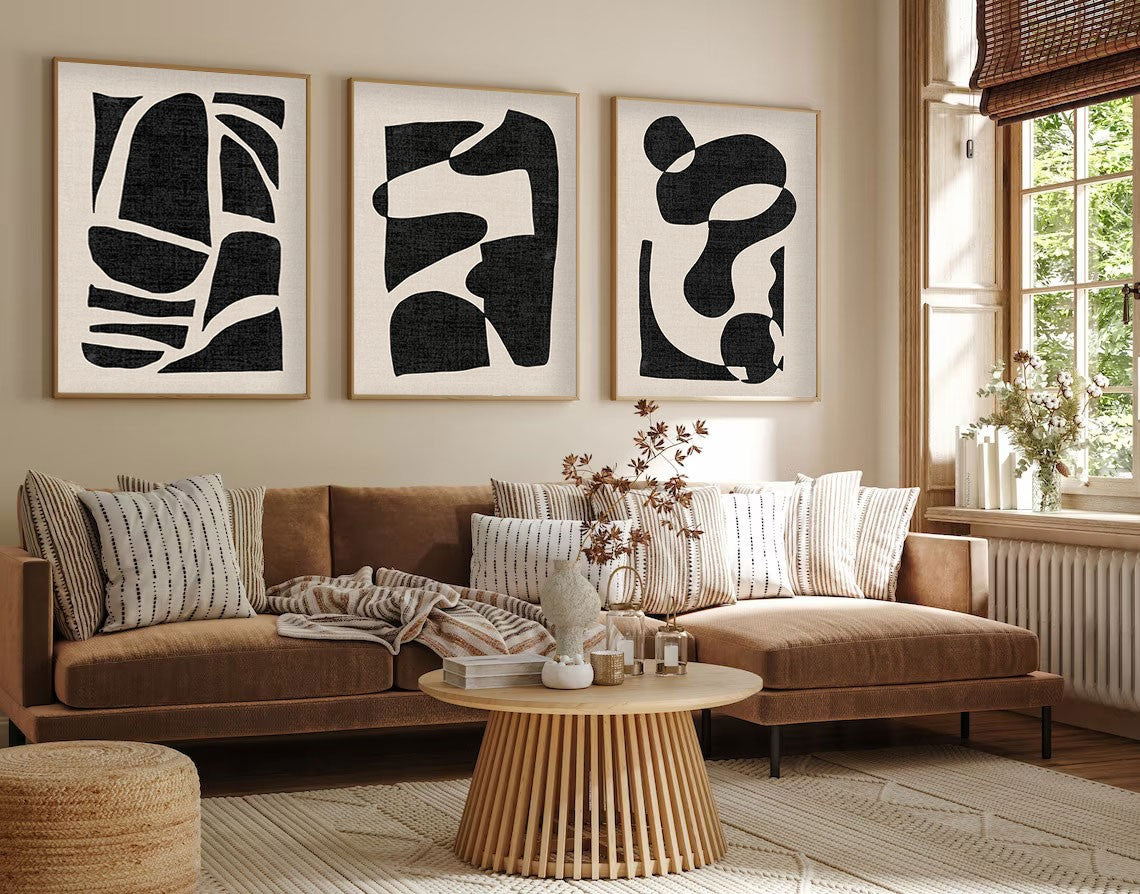 Transform a Sua Casa com Este Conjunto de 3 Quadros Decorativos em Madeira Maciça - Arte Multicolor Premium 30x40cm