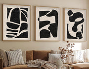 Quadro Decorativo Tripartido Huhu201 35x50 cm (3 Peças), Multicolor — MDF 3 mm com Moldura em Madeira Maciça 2,5 cm (Ref. 693BSE1484)