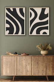 Quadro Decorativo MDF Emoldurado Huhu203 Multicolor 50x70cm - 2 Peças em Madeira Maciça