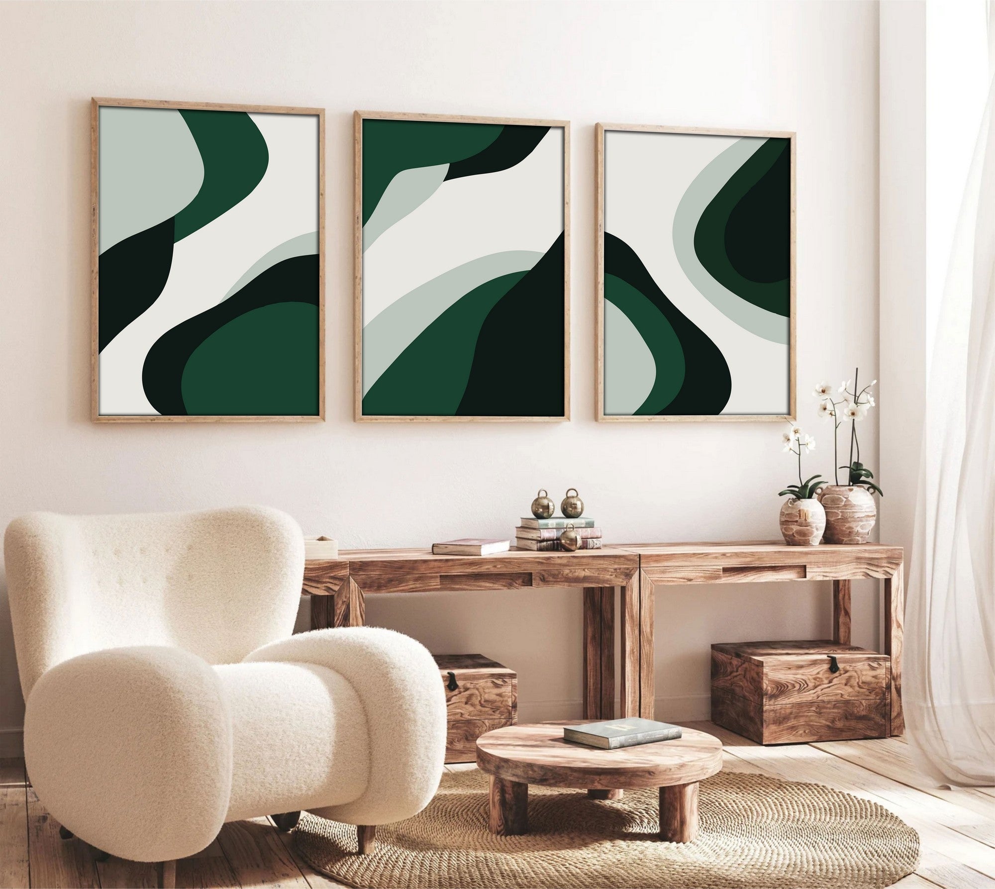 Transform o Seu Espaço com Este Conjunto de 3 Quadros Decorativos MDF 20x30cm - Moldura em Madeira Maciça Multicolor