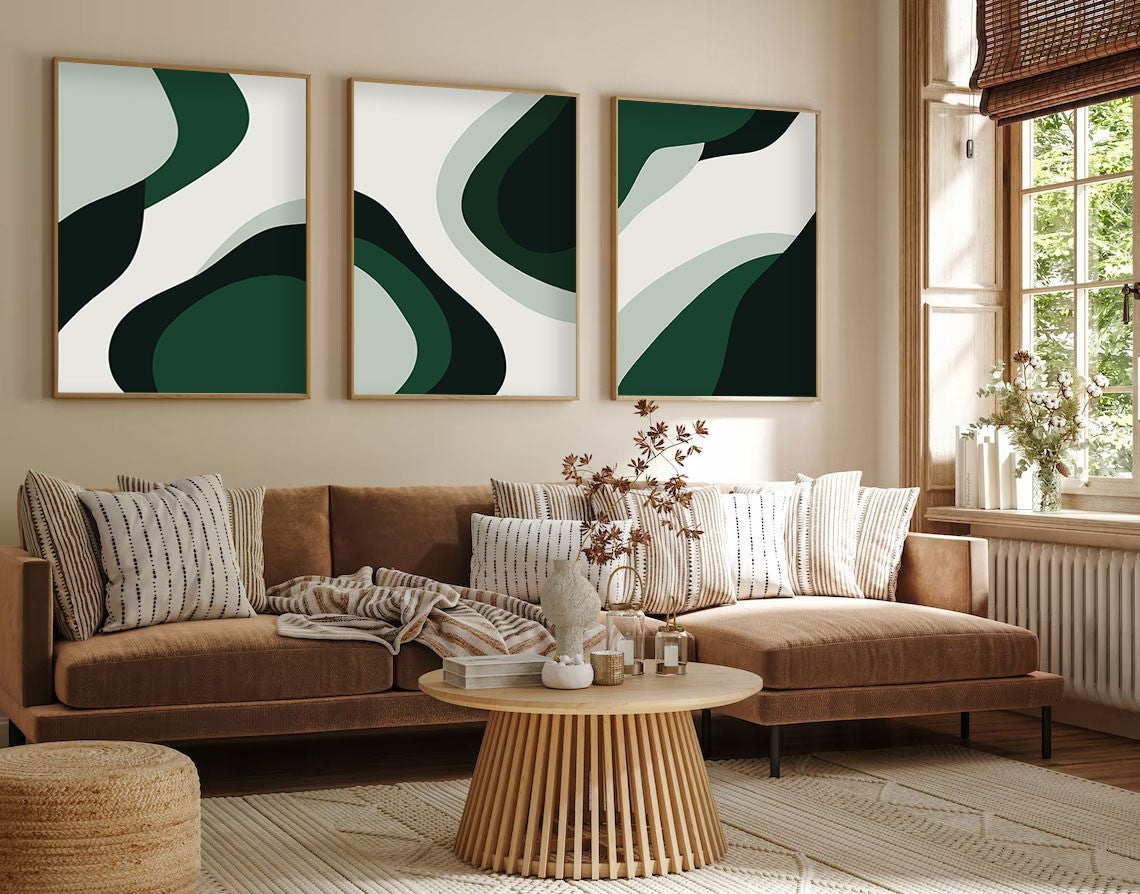 Conjunto de Quadros 3 Peças Huhu204 (35 x 50 cm) — Multicolor, MDF 3 mm com Moldura em Madeira Maciça