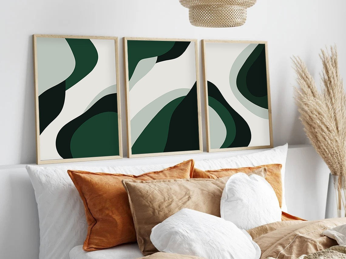 Conjunto de Quadros 3 Peças Huhu204 (35 x 50 cm) — Multicolor, MDF 3 mm com Moldura em Madeira Maciça