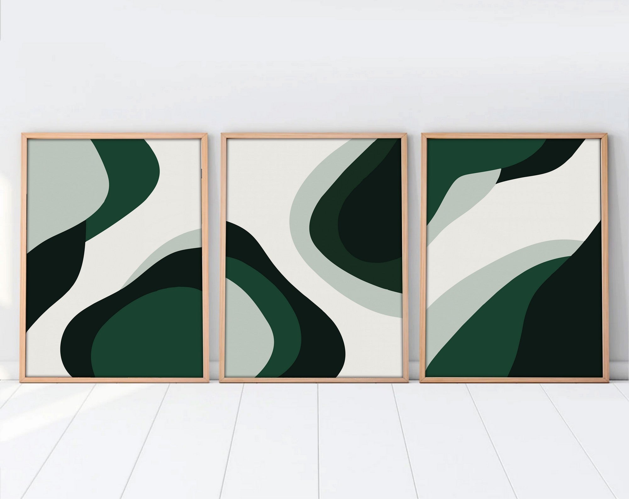 Conjunto de Quadros 3 Peças Huhu204 (35 x 50 cm) — Multicolor, MDF 3 mm com Moldura em Madeira Maciça