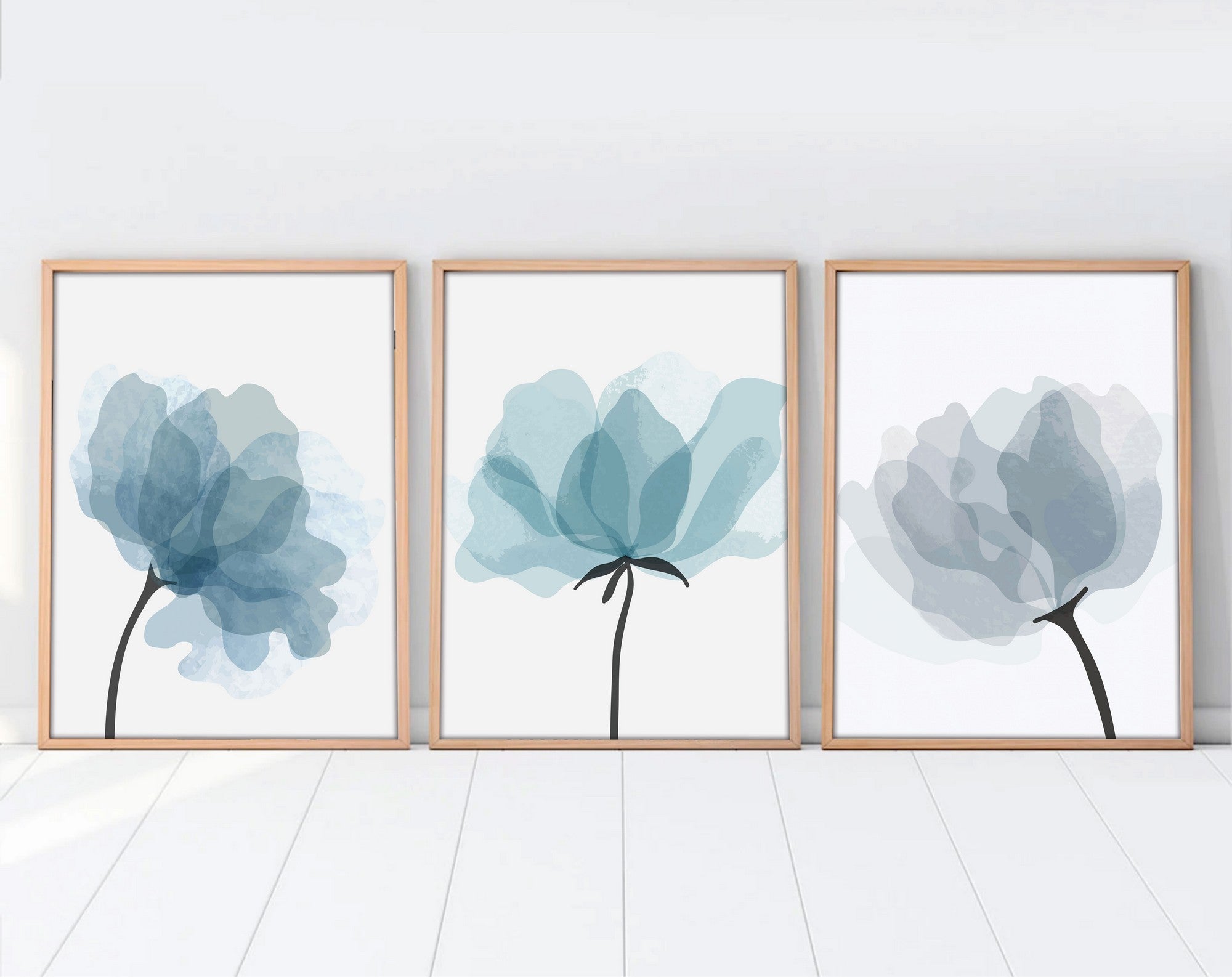 Quadro Decorativo MDF Emoldurado Multicolor 30x40cm - Conjunto 3 Peças Huhu206