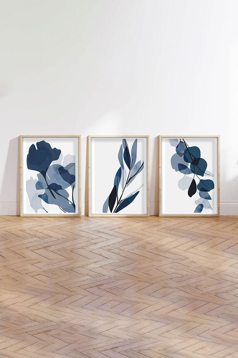 Quadro Decorativo Huhu207 20x30 (3 Peças) – Multicolor, MDF 3 mm com Moldura em Madeira Maciça