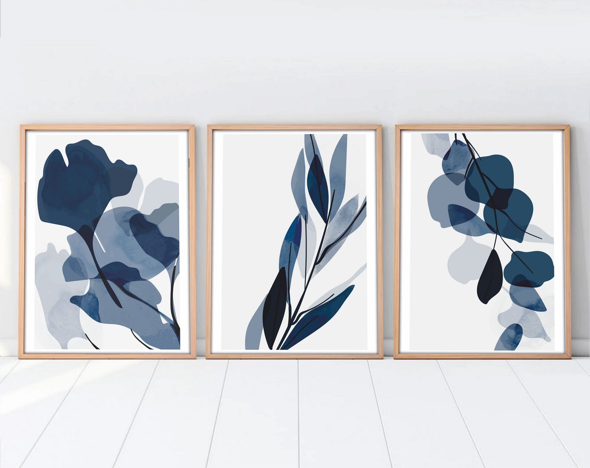 Quadro Decorativo 3 Peças Huhu207 35x50 cm - Multicolor, MDF 3 mm com Moldura em Madeira Maciça 2,5 cm