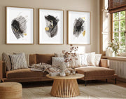 Quadro Decorativo MDF Emoldurado Multicolor 30x40cm - Conjunto 3 Peças Madeira Maciça