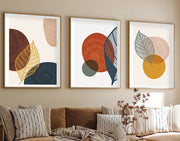 Quadro Decorativo MDF Emoldurado "Huhu209" - 3 Peças 20x30cm - Multicolor com Moldura Madeira Maciça