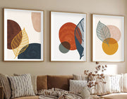 Quadro Decorativo MDF Emoldurado Multicolor 30x40cm - Conjunto 3 Peças Madeira Maciça