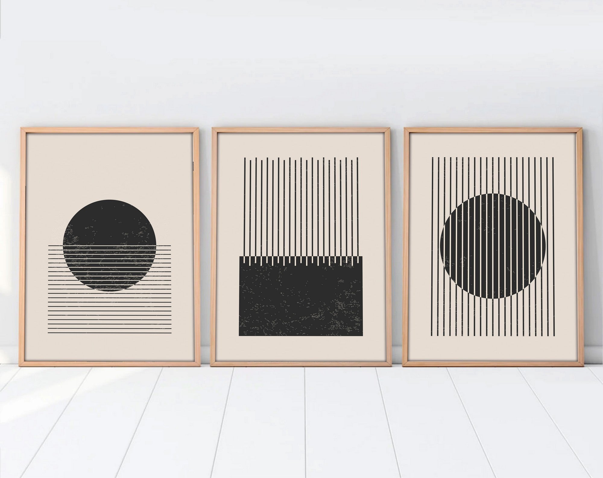 Quadro Decorativo MDF Emoldurado Multicolor 50x70cm - Conjunto 3 Peças Huhu212