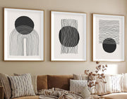 Quadro Decorativo MDF Emoldurado Multicolor 50x70cm - Conjunto 3 Peças Madeira Maciça