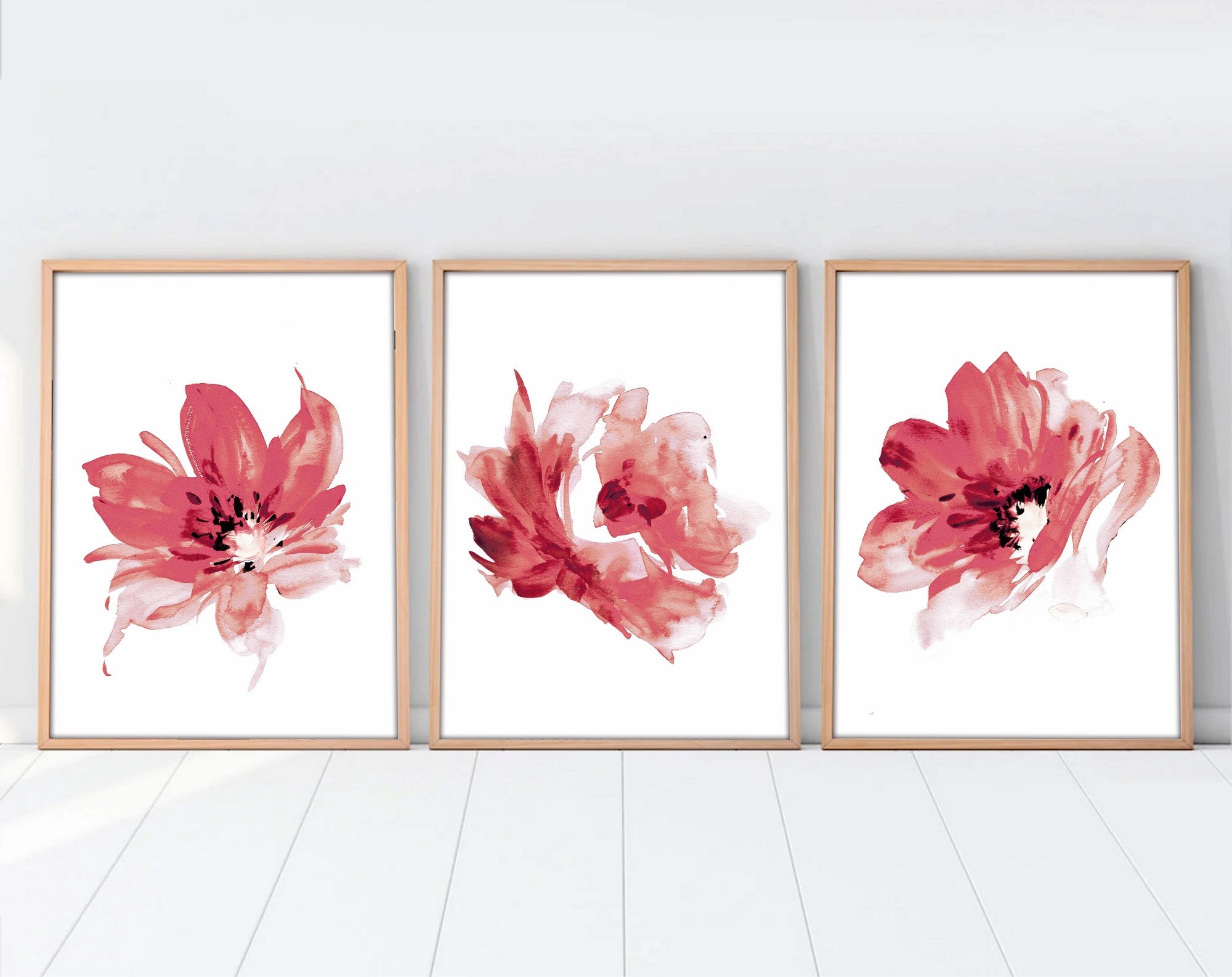 Quadro Decorativo MDF Emoldurado Multicolor 20x30cm - Conjunto 3 Peças Madeira Maciça