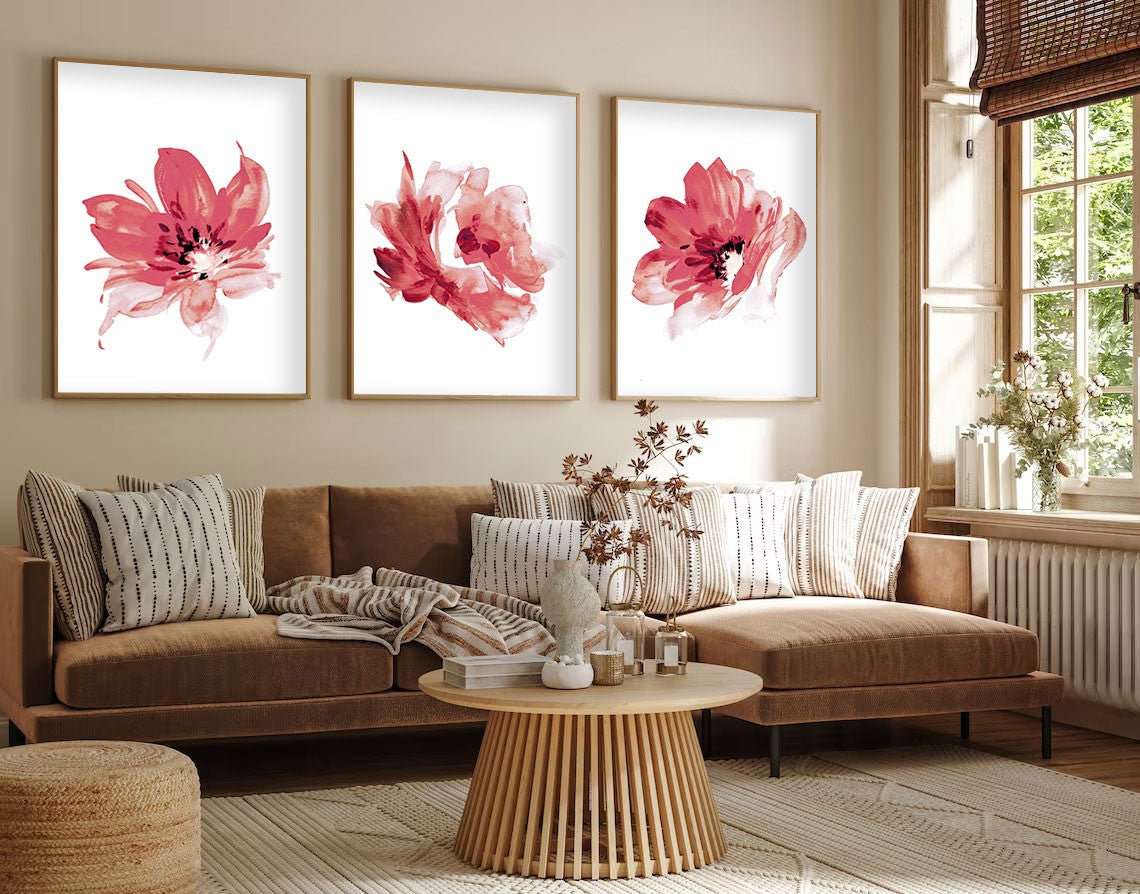 Quadro Decorativo MDF Emoldurado Multicolor 30x40cm - Conjunto 3 Peças Huhu216