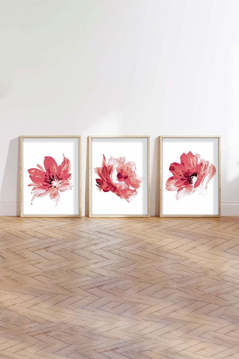 Quadro Decorativo MDF Emoldurado Multicolor 30x40cm - Conjunto 3 Peças Huhu216