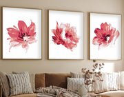 Quadro Decorativo MDF Emoldurado Multicolor 35x50cm - Conjunto 3 Peças Madeira Maciça