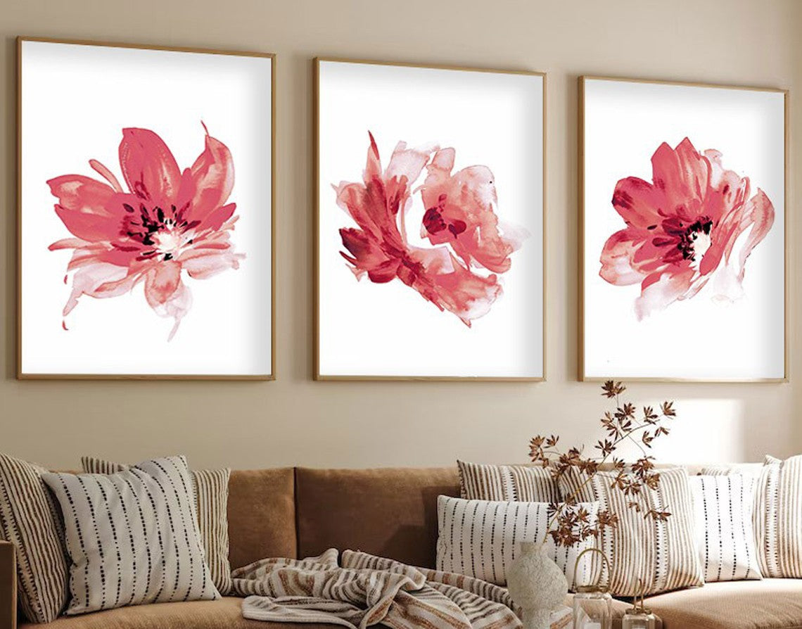 Quadro Decorativo MDF Emoldurado Multicolor 50x70cm - Conjunto 3 Peças Huhu216