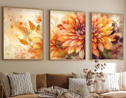 Quadro Decorativo MDF Emoldurado Huhu220 - 3 Peças 35x50cm Multicolor