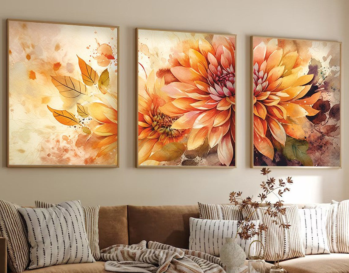 Quadro Decorativo MDF Emoldurado Huhu220 - Conjunto 3 Peças 50x70cm Multicolor