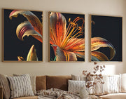 Quadro Decorativo MDF Emoldurado Multicolor 35x50cm - Conjunto 3 Peças Madeira Maciça